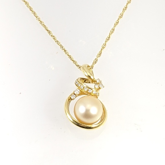 South sea golden color pearl necklace - Picture 2 of 2